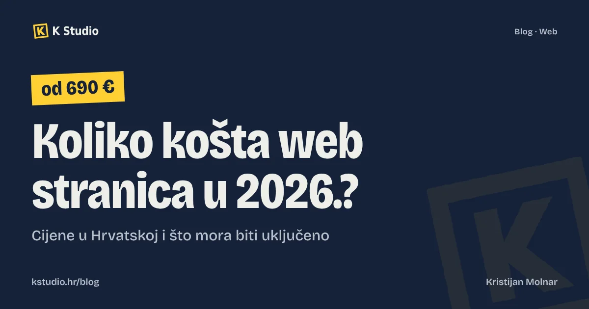 Koliko košta izrada web stranice u Hrvatskoj 2026.