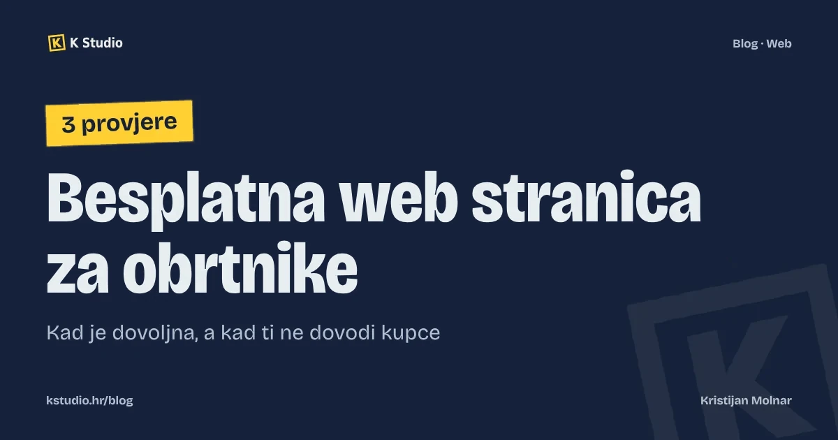 Besplatna web stranica za obrtnike: tri provjere